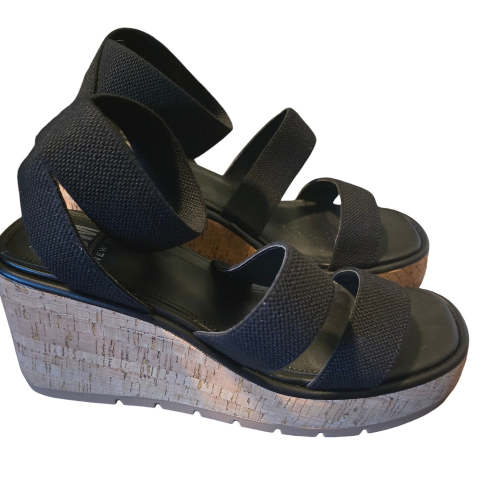 Steve Madden Womens Wedge Black Sandals New Sz 10